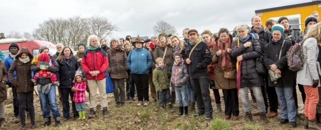 Meergeneratie wonen, groepsfoto toekomstige bewoners wooonproject Nijmegen